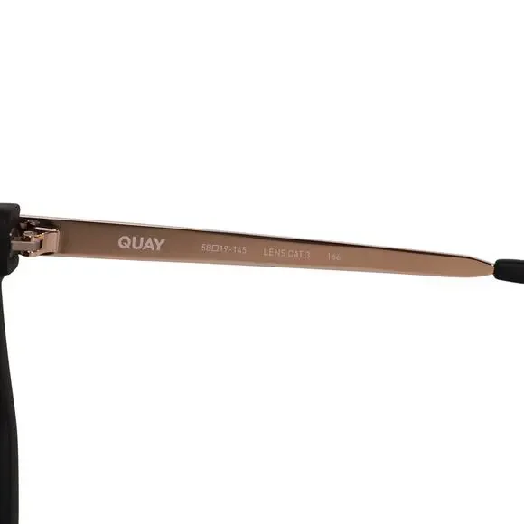 Quay Australia COFFEE RUN Polarized Round Womens Sunglasses - Black/Smoke - NWT - Picture 5 of 11